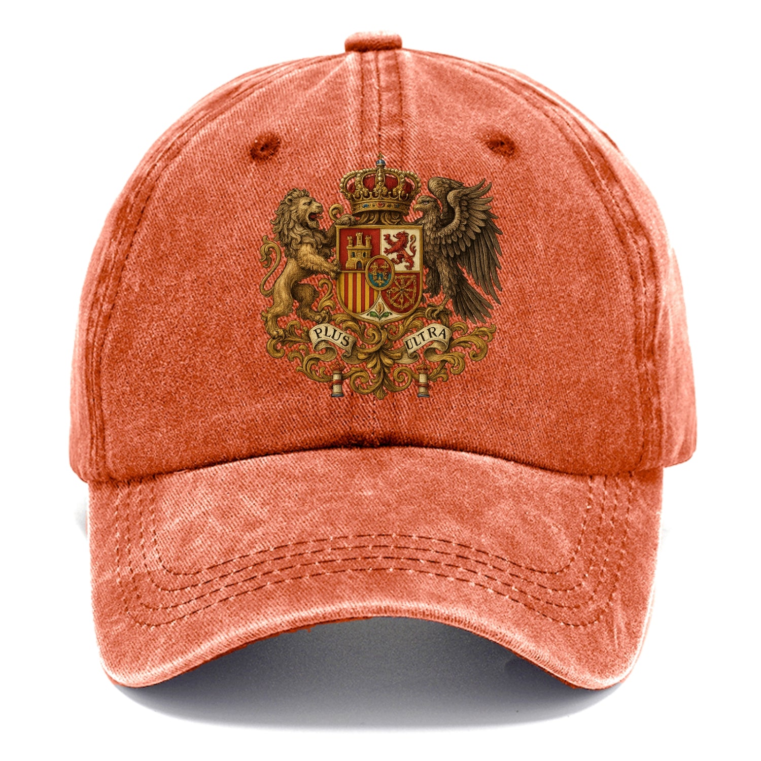 Spain Royal Logo (traditional Corona Real Española, Plus Ultra Banner, Premium Emblem) Classic Cap - Terracotta Clay(Orange)