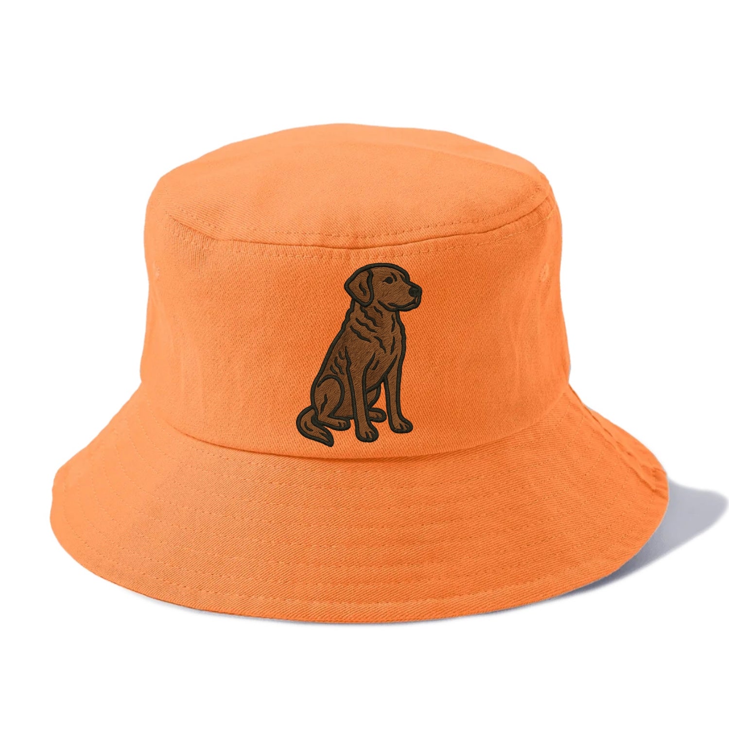 Chesapeake Bay Retriever - Brown wavy coat embroidered sitting pose - Bucket Hat - Terracotta Clay(Orange)