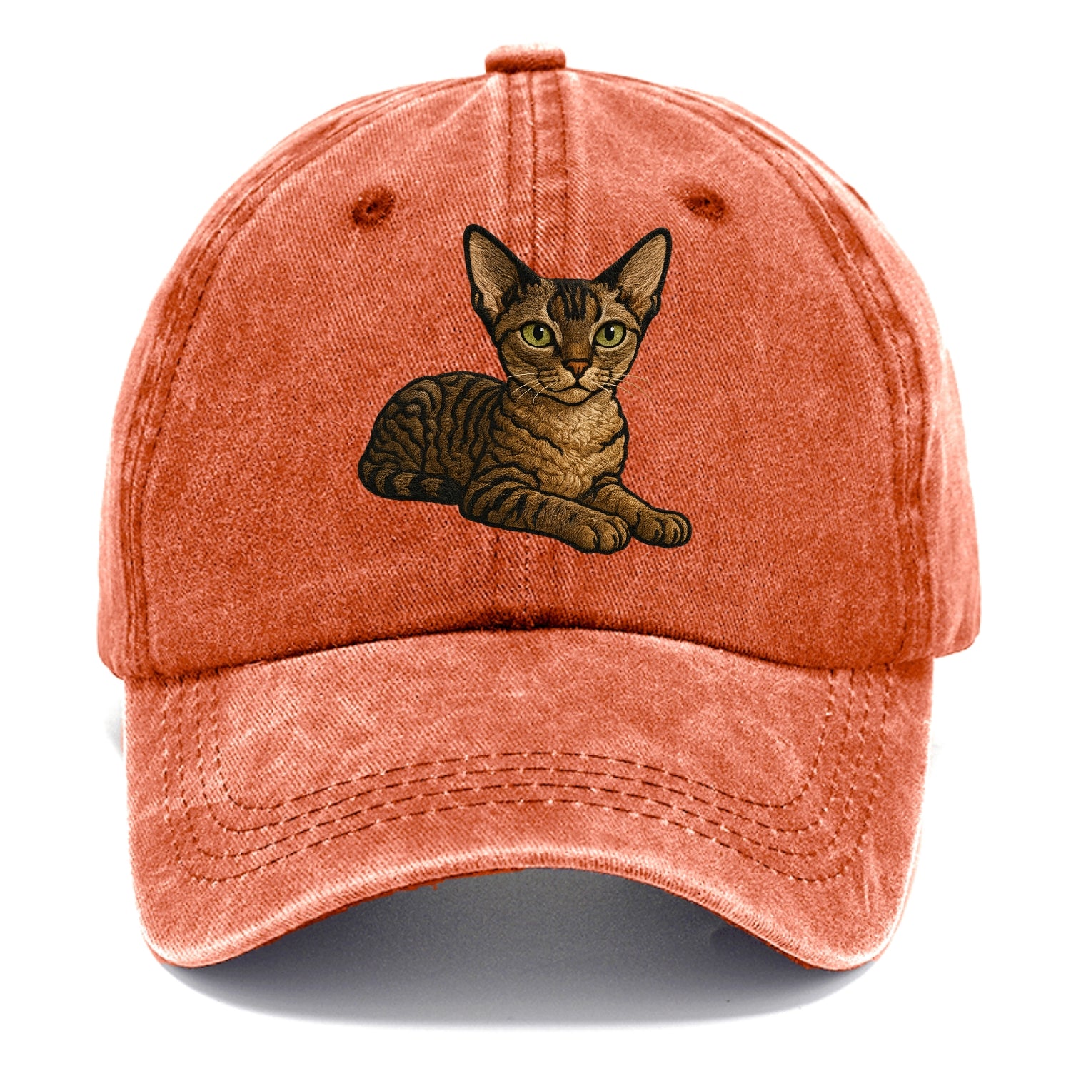 Devon Rex  relaxed lying down with head Classic Cap - Terracotta Clay(Orange)