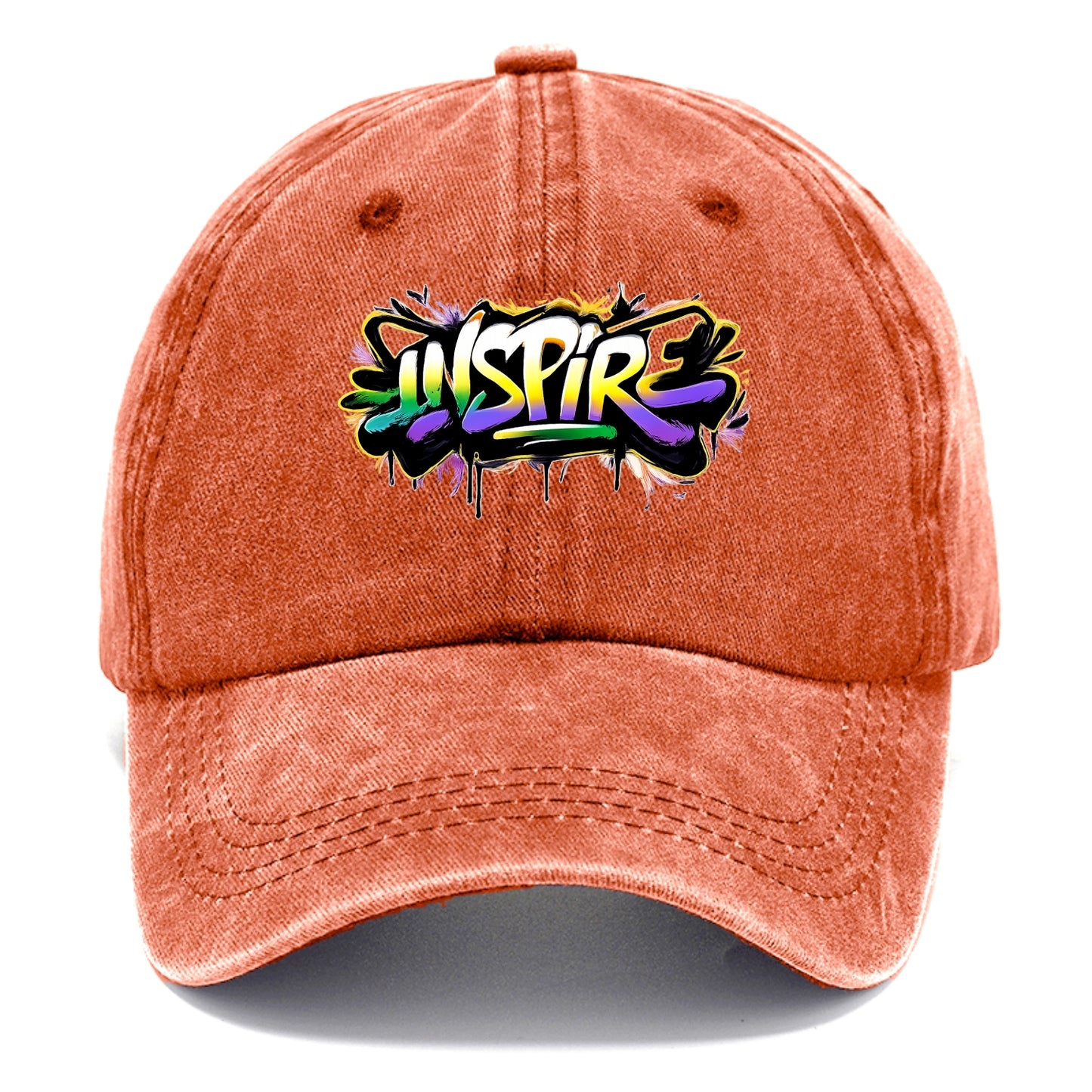 Bold typography design - "INSPIRE" - motivating others, being the spark - Classic Cap - Terracotta Clay(Orange)