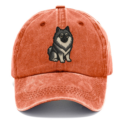 Keeshond - Gray and black spectacles embroidered design - Classic Cap - Terracotta Clay(Orange)