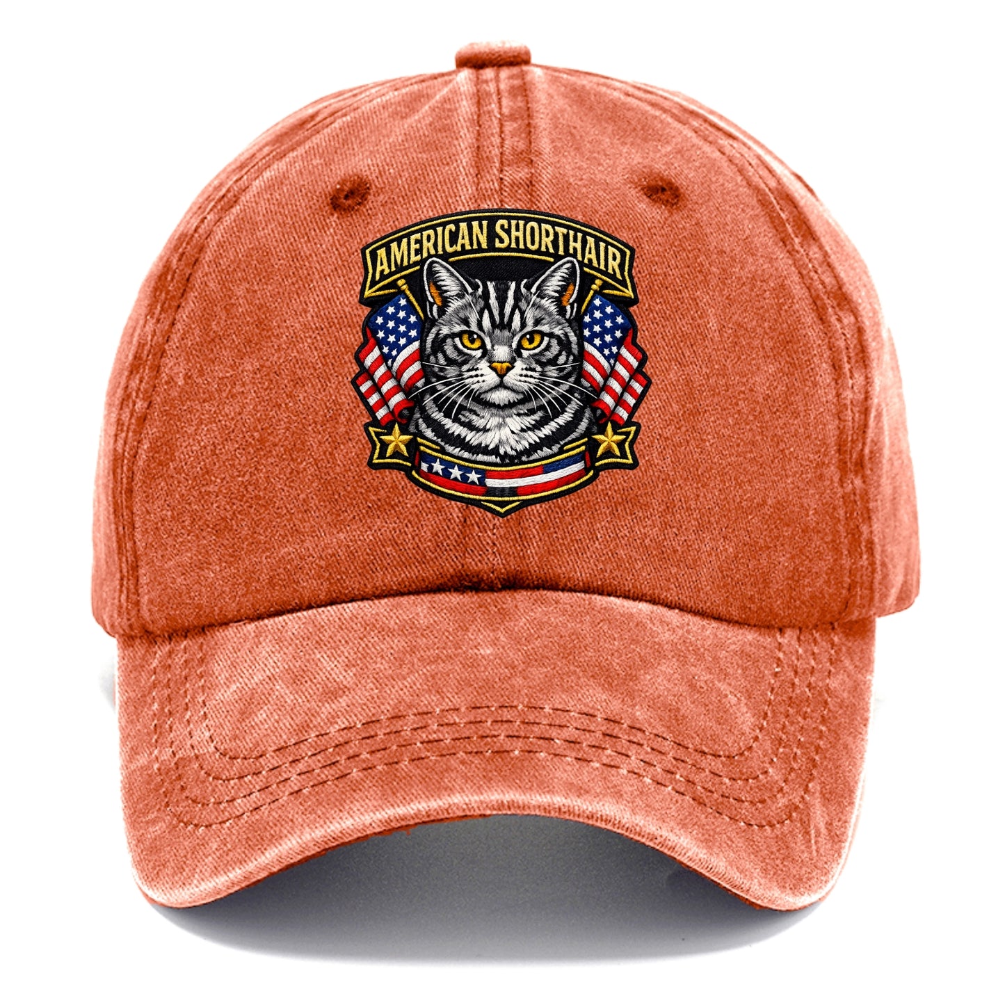 AMERICAN SHORTHAIR - classic american cat in silver tabby , all-American cat - Classic Cap - Terracotta Clay(Orange)