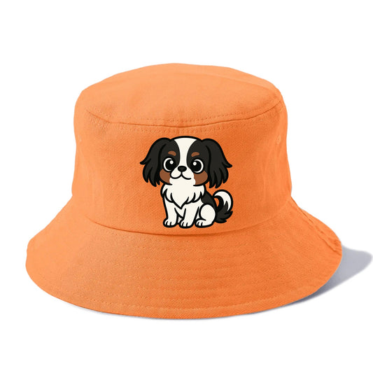Japanese Chin - Black and white sitting pose - Bucket Hat - Terracotta Clay(Orange)