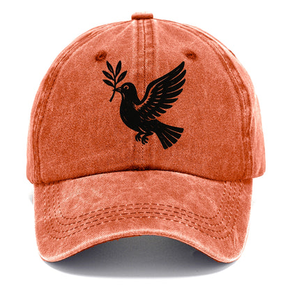 Dove carrying olive branch - peace movement ink painting - Classic Cap - Terracotta Clay(Orange)
