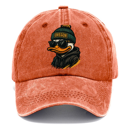 Eugene Duck wearing Oregon beanie with O patch - Classic Cap - Terracotta Clay(Orange)