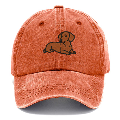 Dachshund - Red smooth relaxed lying dow Classic Cap - Terracotta Clay(Orange)