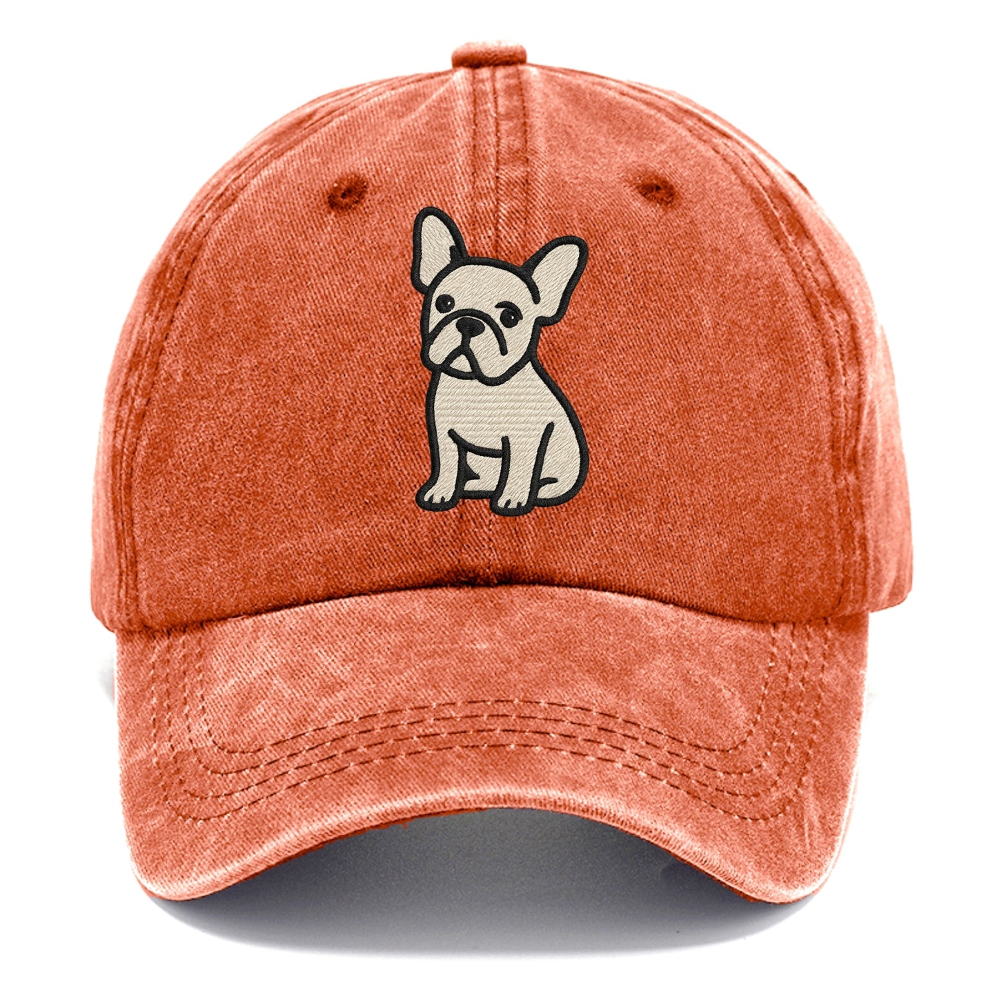 French Bulldog - Head tilt one ear up - Classic Cap - Terracotta Clay(Orange)