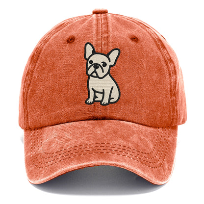 French Bulldog - Head tilt one ear up - Classic Cap - Terracotta Clay(Orange)