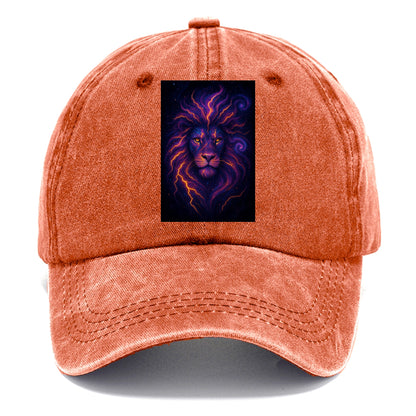 Regal lion with mane made of electric currents, neon yellow and hot pink energy - Classic Cap - Terracotta Clay(Orange)