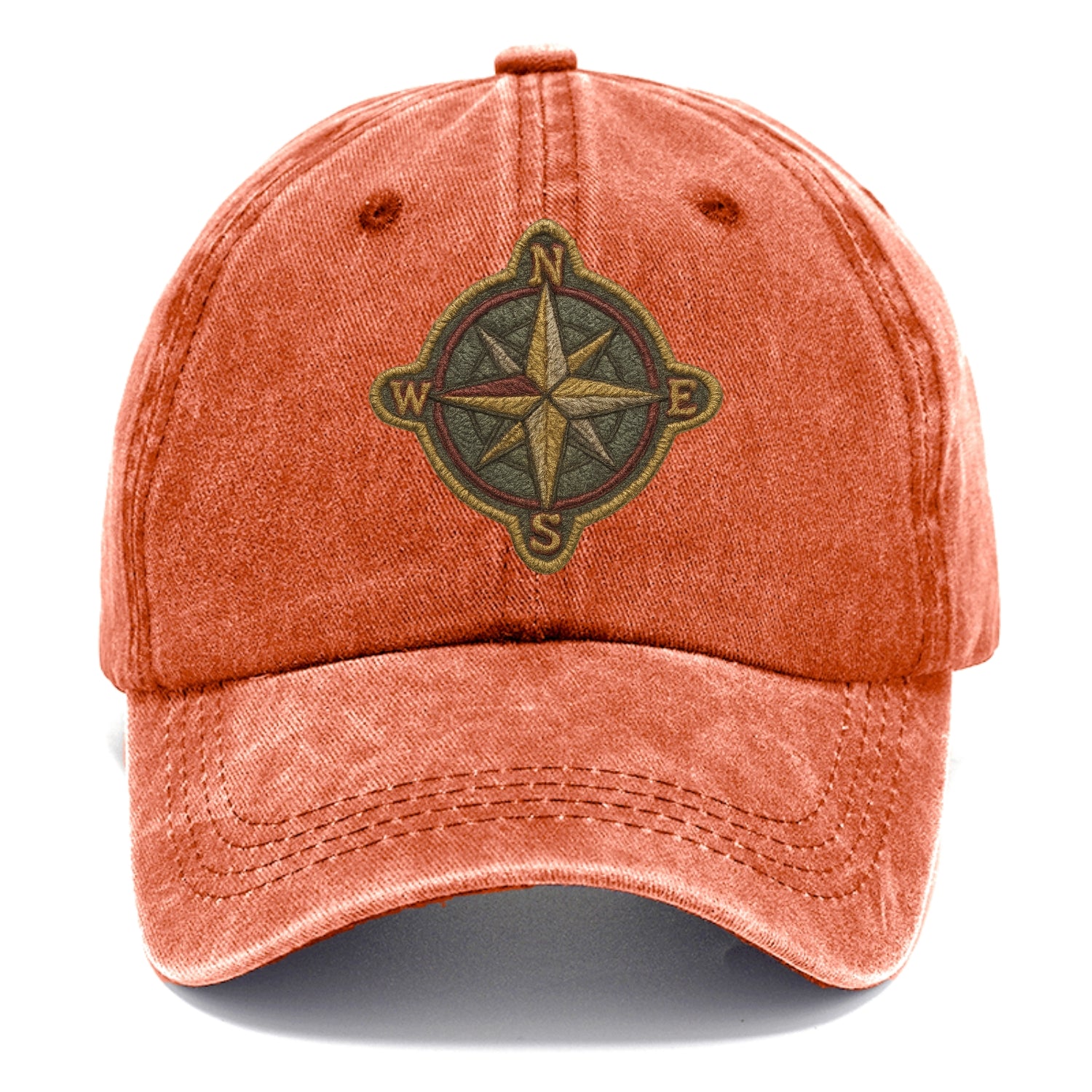 Compass rose with cardinal directions - explorer symbol - Classic Cap - Terracotta Clay(Orange)