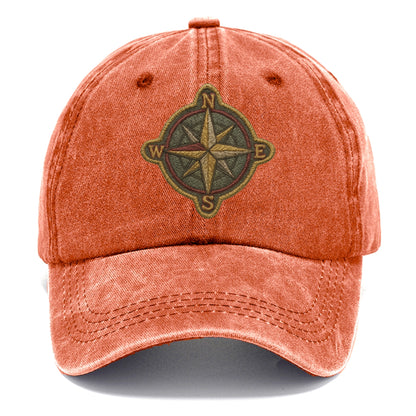 Compass rose with cardinal directions - explorer symbol - Classic Cap - Terracotta Clay(Orange)