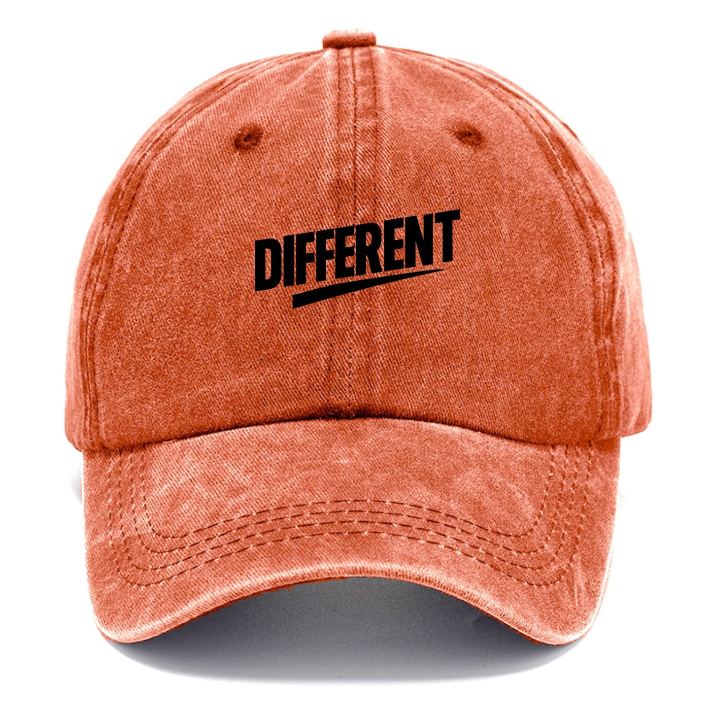 Bold typography design - "DIFFERENT" - standing out, not following crowd - Classic Cap - Terracotta Clay(Orange)