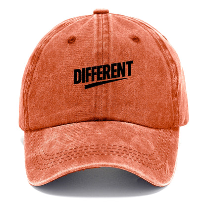 Bold typography design - "DIFFERENT" - standing out, not following crowd - Classic Cap - Terracotta Clay(Orange)