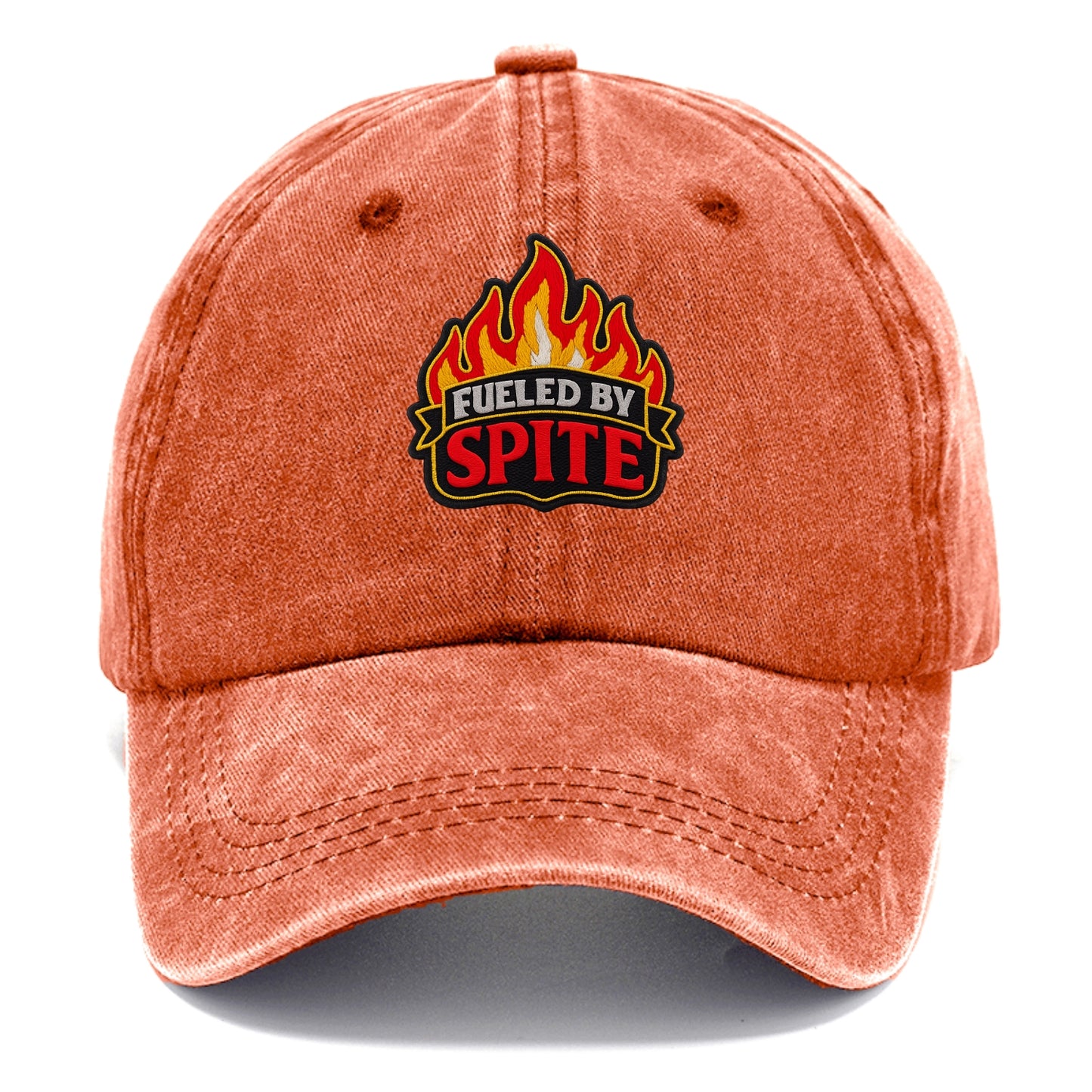 FUELED BY SPITE - fire with text in black and red , petty motivation - Classic Cap - Terracotta Clay(Orange)