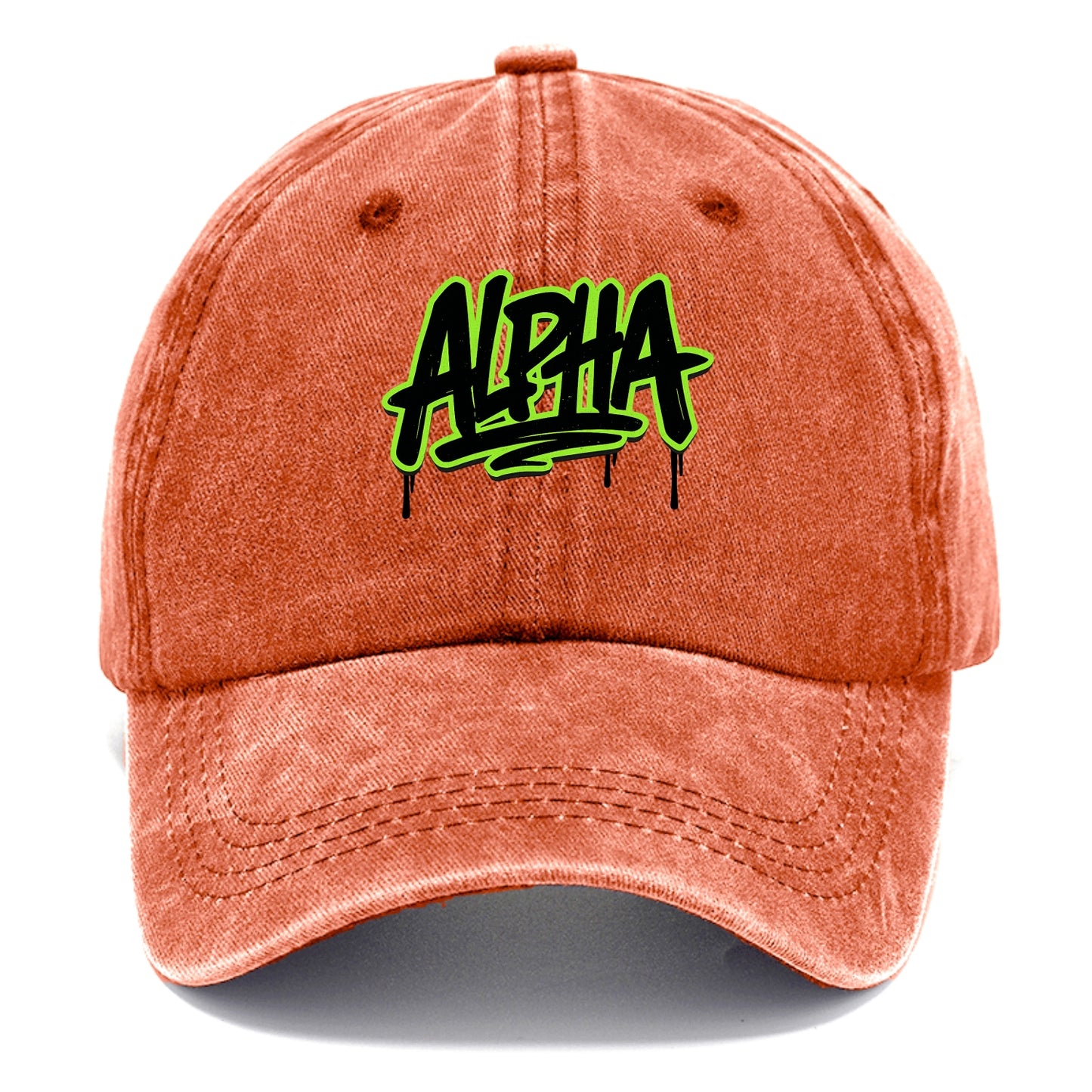 Bold typography design - "ALPHA" - leader of the pack - Classic Cap - Terracotta Clay(Orange)
