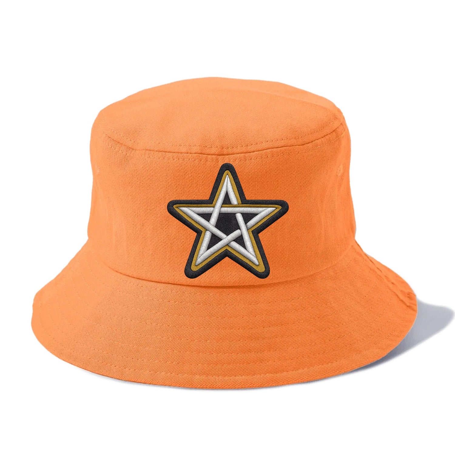 PENTAGRAM STAR - five point star in silver , protection - Bucket Hat - Terracotta Clay(Orange)