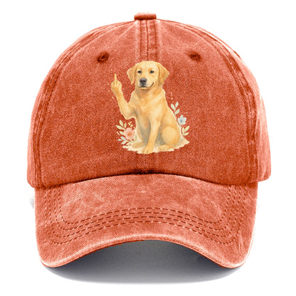 Labrador Retriever yellow sitting pretty, friendly face, strong paw up with sass - Classic Cap - Terracotta Clay(Orange)
