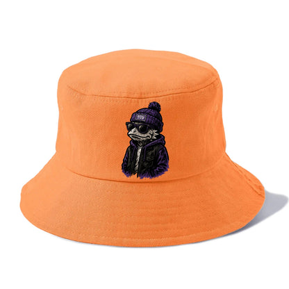 Fort Worth Frog wearing TCU beanie with horned patch - Bucket Hat - Terracotta Clay(Orange)