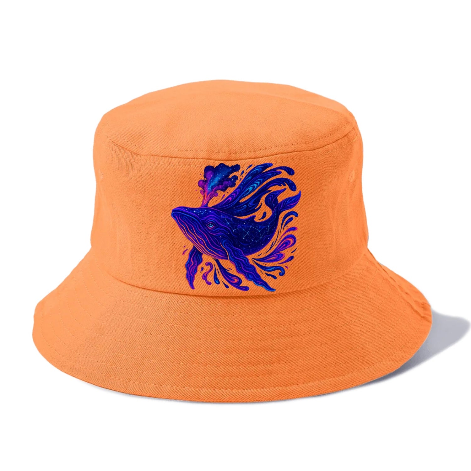 Majestic whale with body composed of galaxy clusters, stellar fins flowing like cosmic - Bucket Hat - Terracotta Clay(Orange)