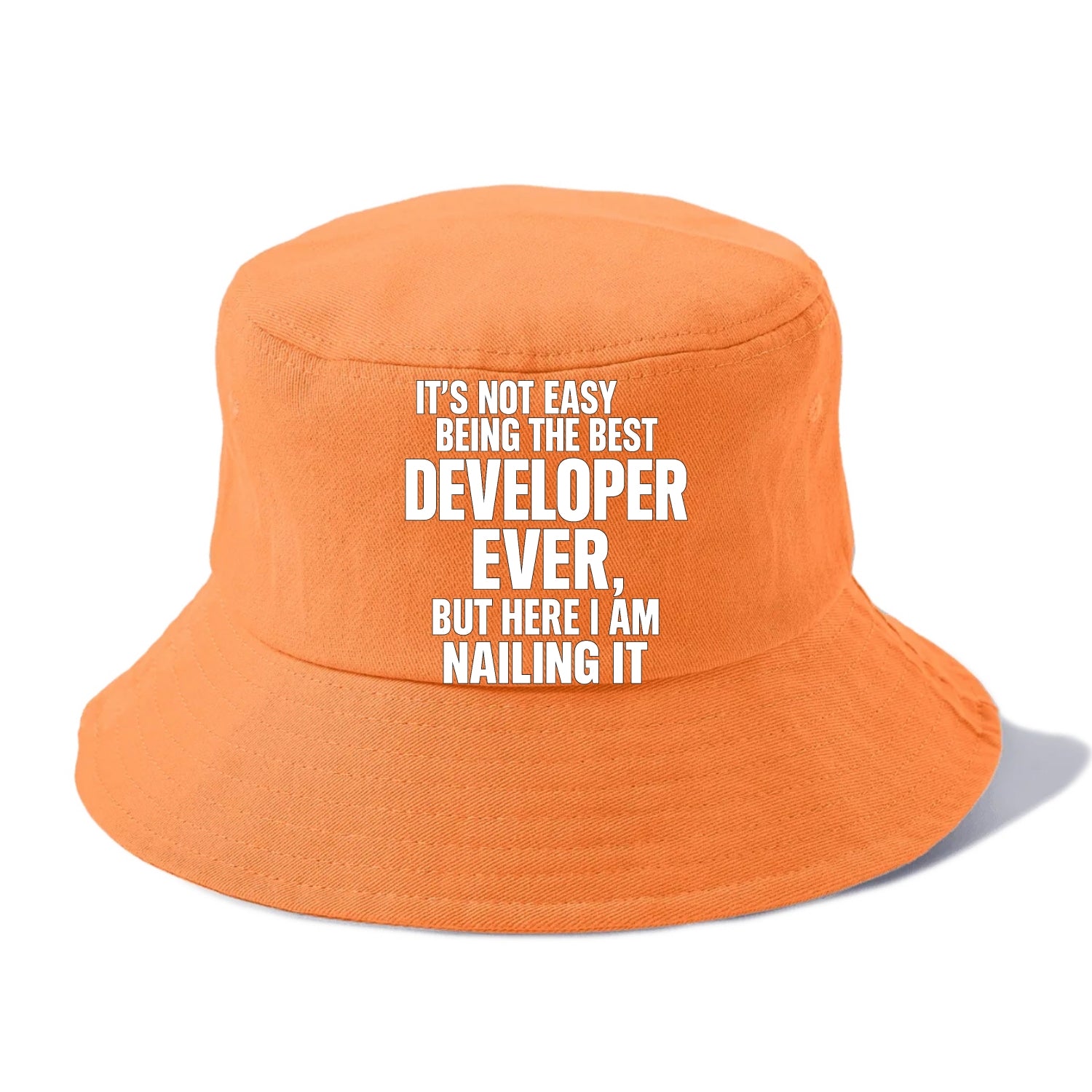 It's not easy being the best DEVELOPER ever, but here I am nailing it - Bucket Hat - Terracotta Clay(Orange)