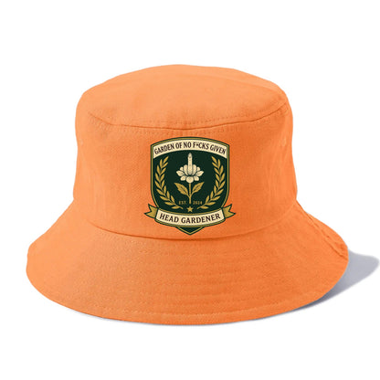 Shield with middle finger flower - "Garden of No F*cks Given - Head Gardener" - classy - Bucket Hat - Terracotta Clay(Orange)