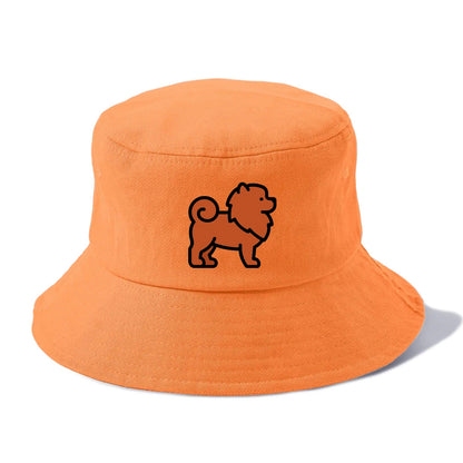 Chow Chow - Red fluffy flat side profile - Bucket Hat - Terracotta Clay(Orange)
