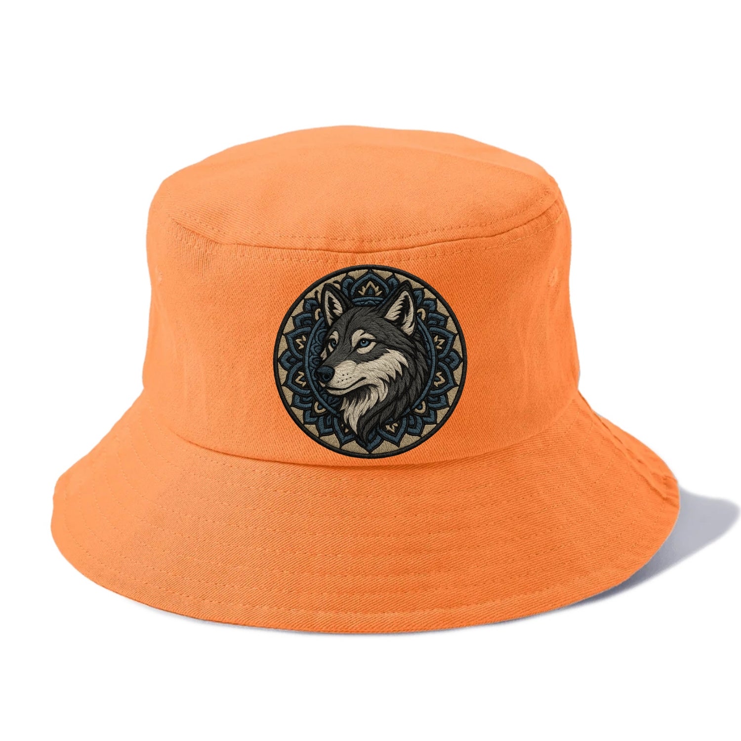 Mandala Wolf Pattern  - Bucket Hat - Terracotta Clay(Orange)