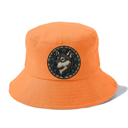Mandala Wolf Pattern  - Bucket Hat - Terracotta Clay(Orange)