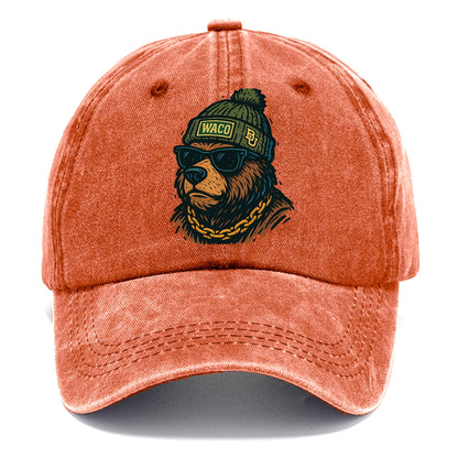 Waco Bear wearing Baylor beanie with BU patch - Classic Cap - Terracotta Clay(Orange)