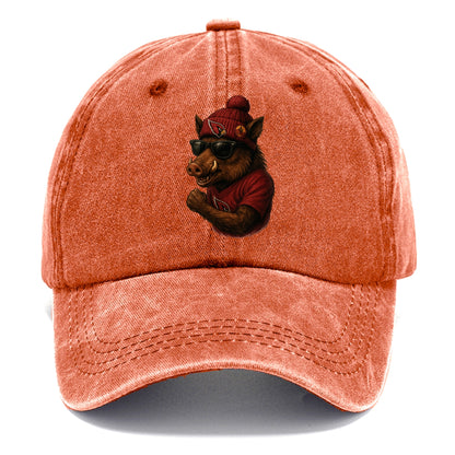 Arizona Javelina wearing Cardinals beanie with desert patch and wayfarer sunglasses - Classic Cap - Terracotta Clay(Orange)