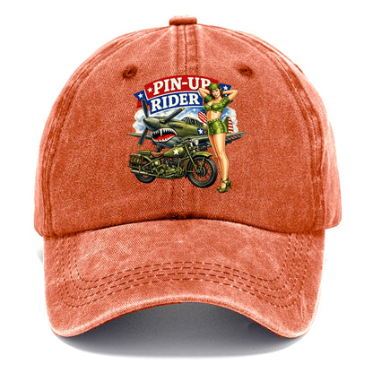 Wwii Pin Up Rider - Classic Cap - Terracotta Clay(Orange)