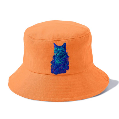 Exotic Bengal cat with aurora borealis colors flowing through its stripes, green and - Bucket Hat - Terracotta Clay(Orange)