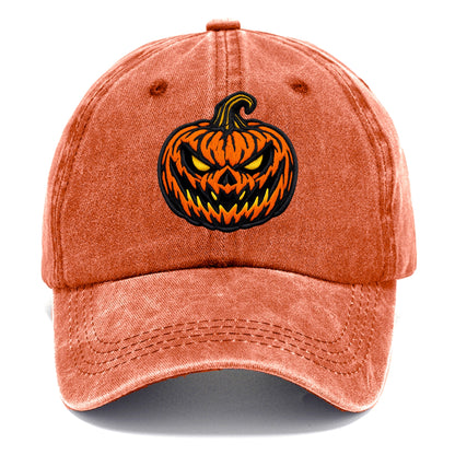 HALLOWEEN PUMPKIN - jack o lantern in orange and black , spooky - Classic Cap - Terracotta Clay(Orange)
