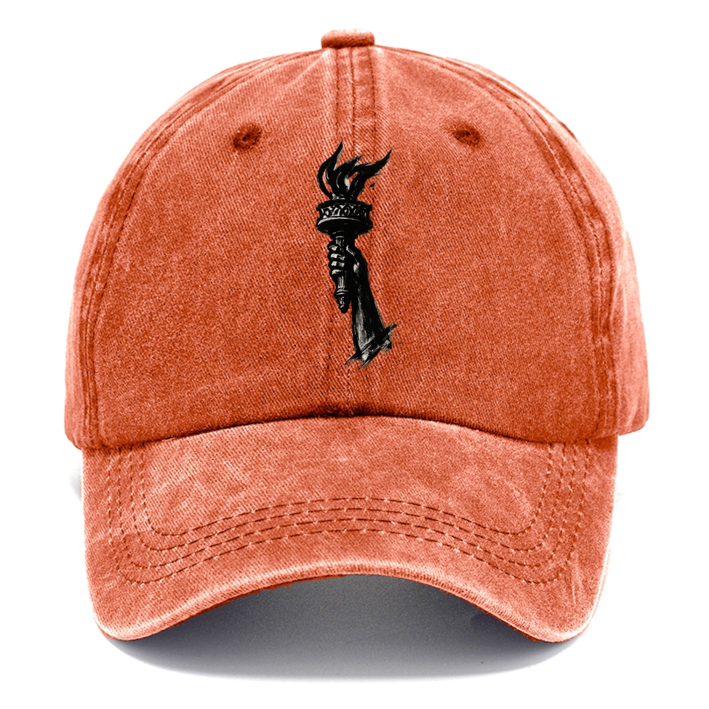 Statue of Liberty torch - freedom and democracy ink painting - Classic Cap - Terracotta Clay(Orange)