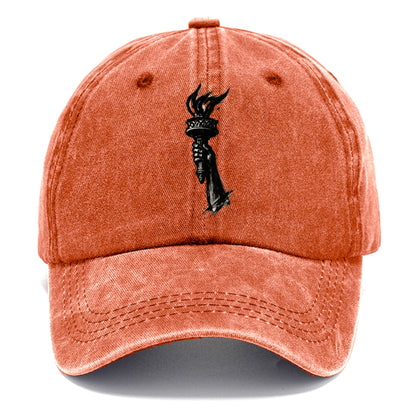 Statue of Liberty torch - freedom and democracy ink painting - Classic Cap - Terracotta Clay(Orange)