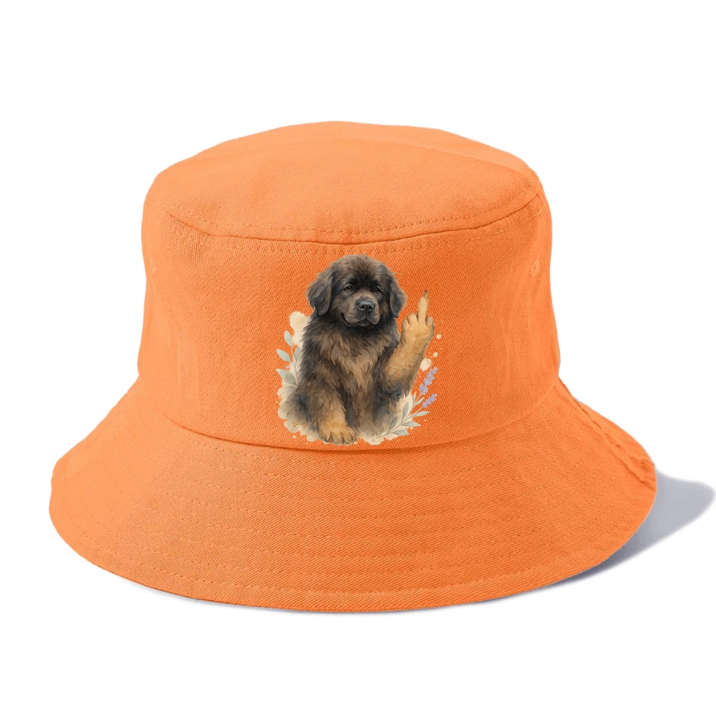 Newfoundland fluffy bear-like with webbed paws, massive gentle paw up - Bucket Hat - Terracotta Clay(Orange)