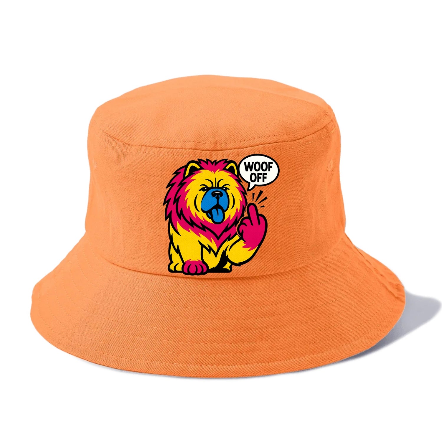 Chow Chow with lion mane and blue-black tongue, fluffy dignified paw up with sass - Bucket Hat - Terracotta Clay(Orange)