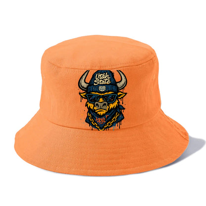 Logan Aggie wearing Utah State beanie with USU patch - Bucket Hat - Terracotta Clay(Orange)