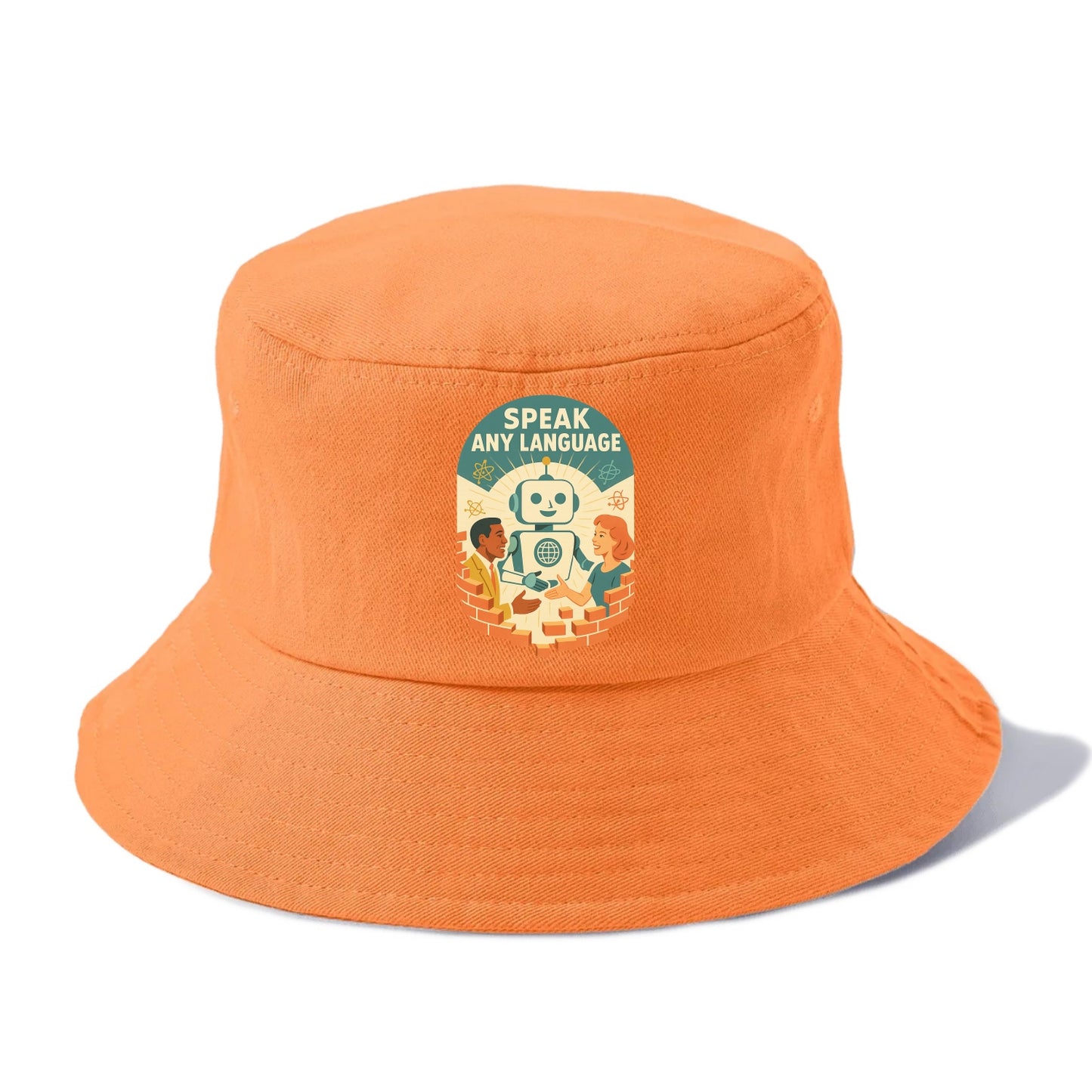 Language learning AI breaking down barriers - "Speak Any Language" - communication - Bucket Hat - Terracotta Clay(Orange)