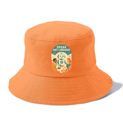 Language learning AI breaking down barriers - "Speak Any Language" - communication - Bucket Hat - Terracotta Clay(Orange)
