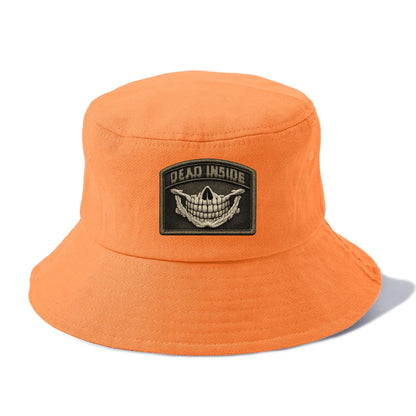 DEAD INSIDE SMILE - skeleton smile in white , dark humor - Bucket Hat - Terracotta Clay(Orange)