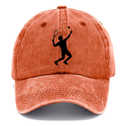 Tennis player serving powerful shot - Classic Cap - Terracotta Clay(Orange)