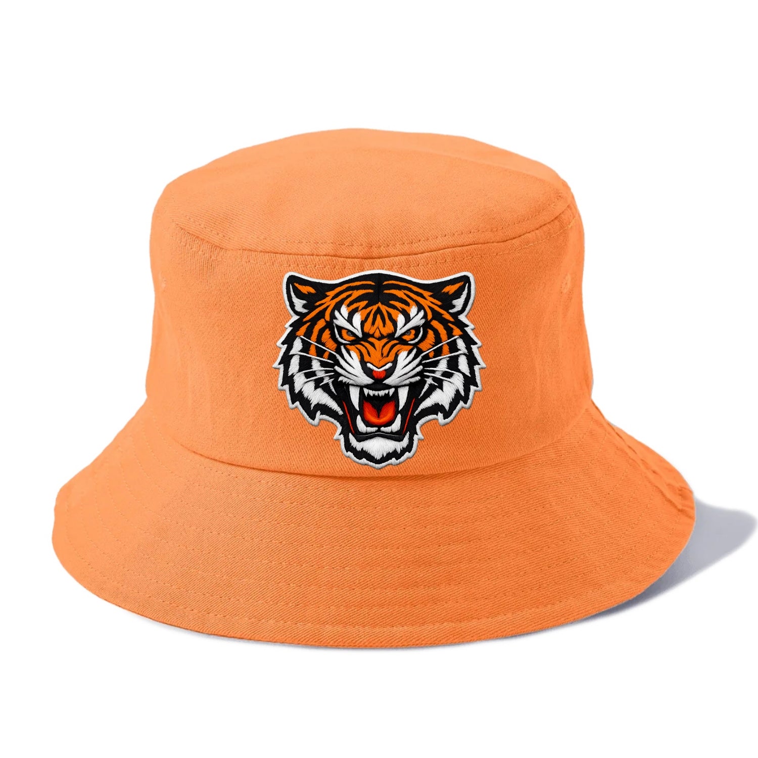 TIGER STRIPES FACE - fierce tiger face in orange, black and white , predator power - Bucket Hat - Terracotta Clay(Orange)