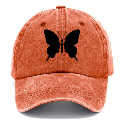 Butterfly wings - negative space reveals hidden faces or patterns - Classic Cap - Terracotta Clay(Orange)