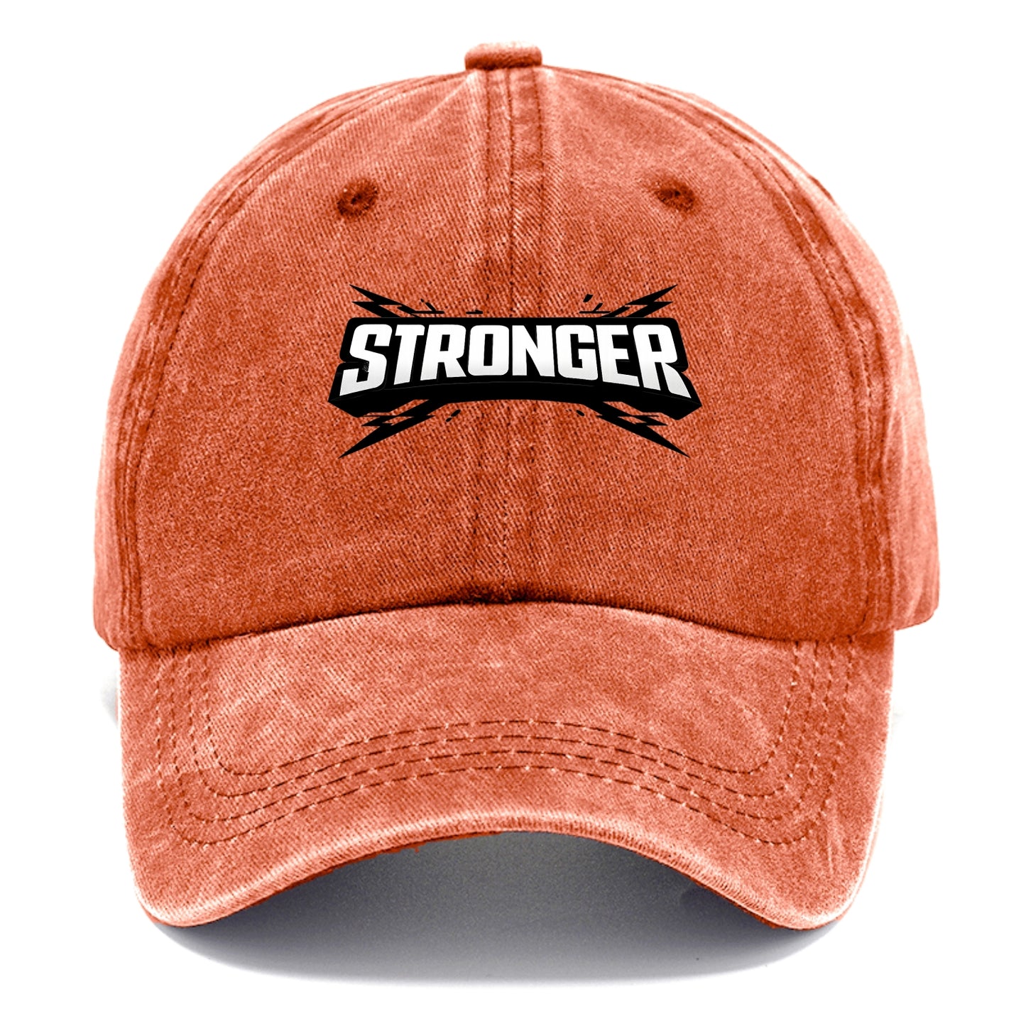 Bold typography design - "STRONGER" - getting better, building power - Classic Cap - Terracotta Clay(Orange)