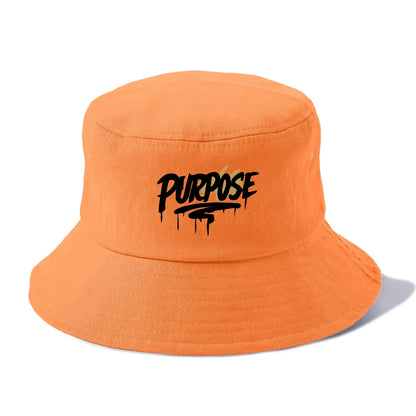 Bold typography design - "PURPOSE" - reason for being - Bucket Hat - Terracotta Clay(Orange)