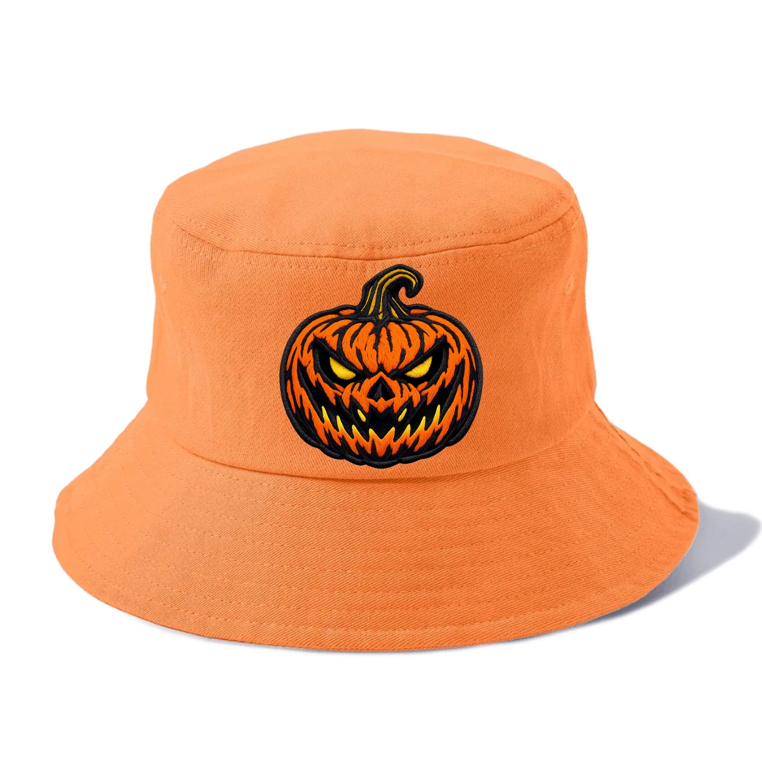 HALLOWEEN PUMPKIN - jack o lantern in orange and black , spooky - Bucket Hat - Terracotta Clay(Orange)