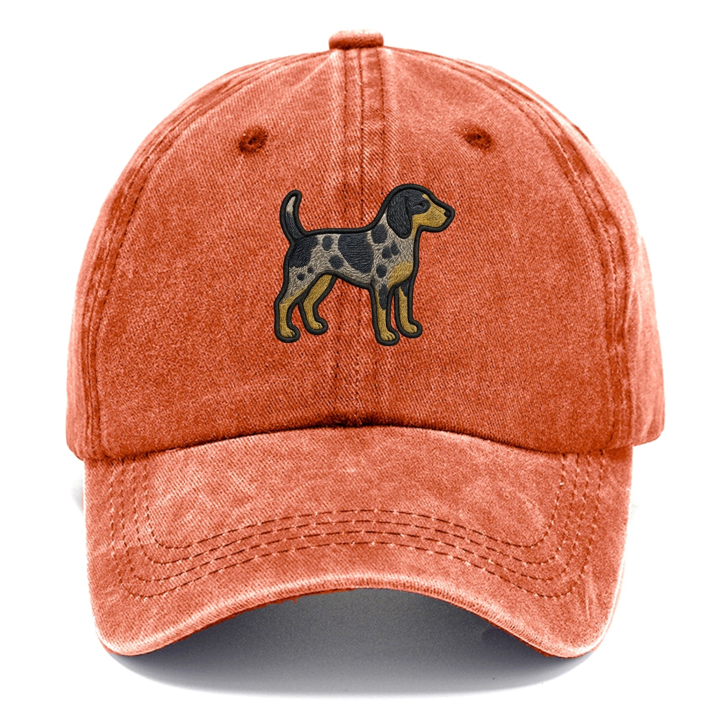 Bluetick Coonhound - Trendy spotted hound logo with prominent black border - Classic Cap - Terracotta Clay(Orange)
