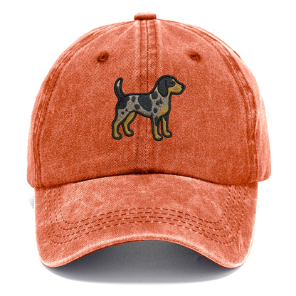 Bluetick Coonhound - Trendy spotted hound logo with prominent black border - Classic Cap - Terracotta Clay(Orange)