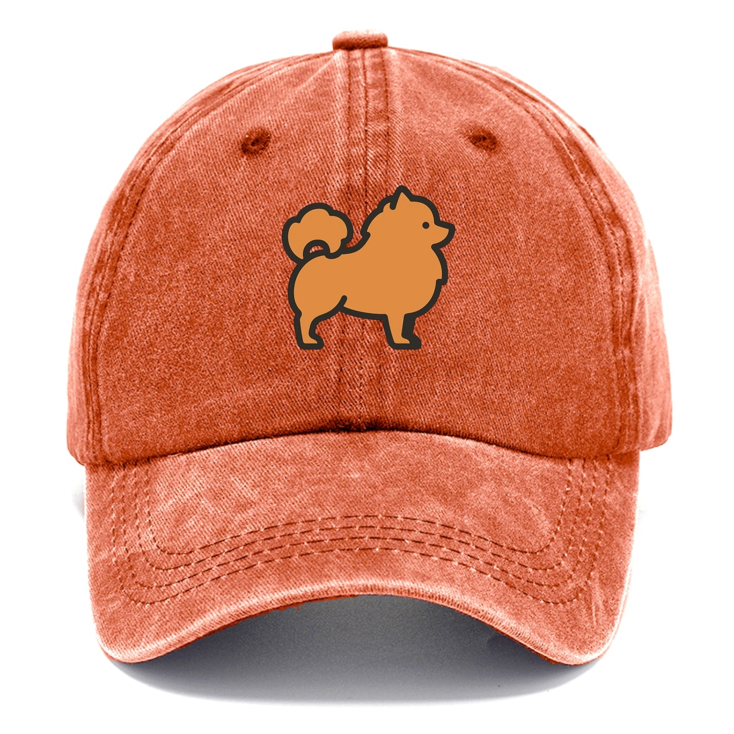 Pomeranian - Orange fluffy flat side profile - Classic Cap - Terracotta Clay(Orange)
